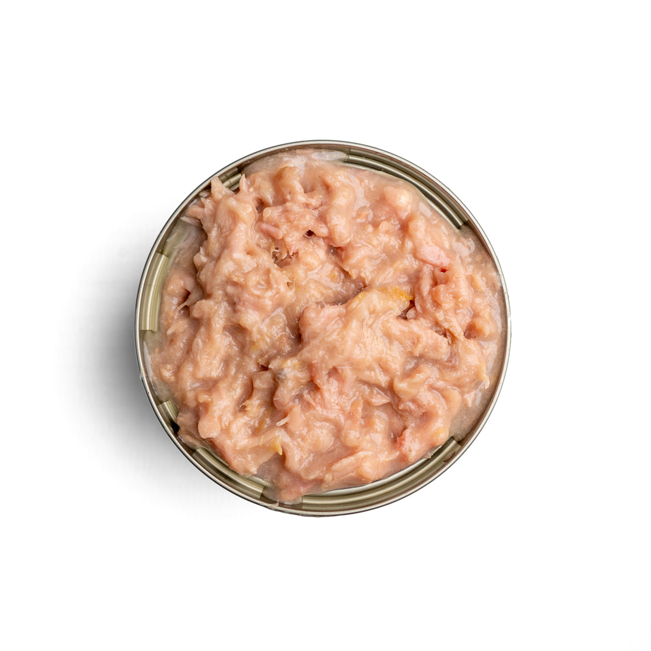 Canned Thrive Kitten Tuna wet cat food with tender tuna pieces in a bowl, designed for kittens' nutritious diet